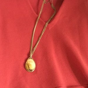 Lia Sophia gold tone stone pendant necklace